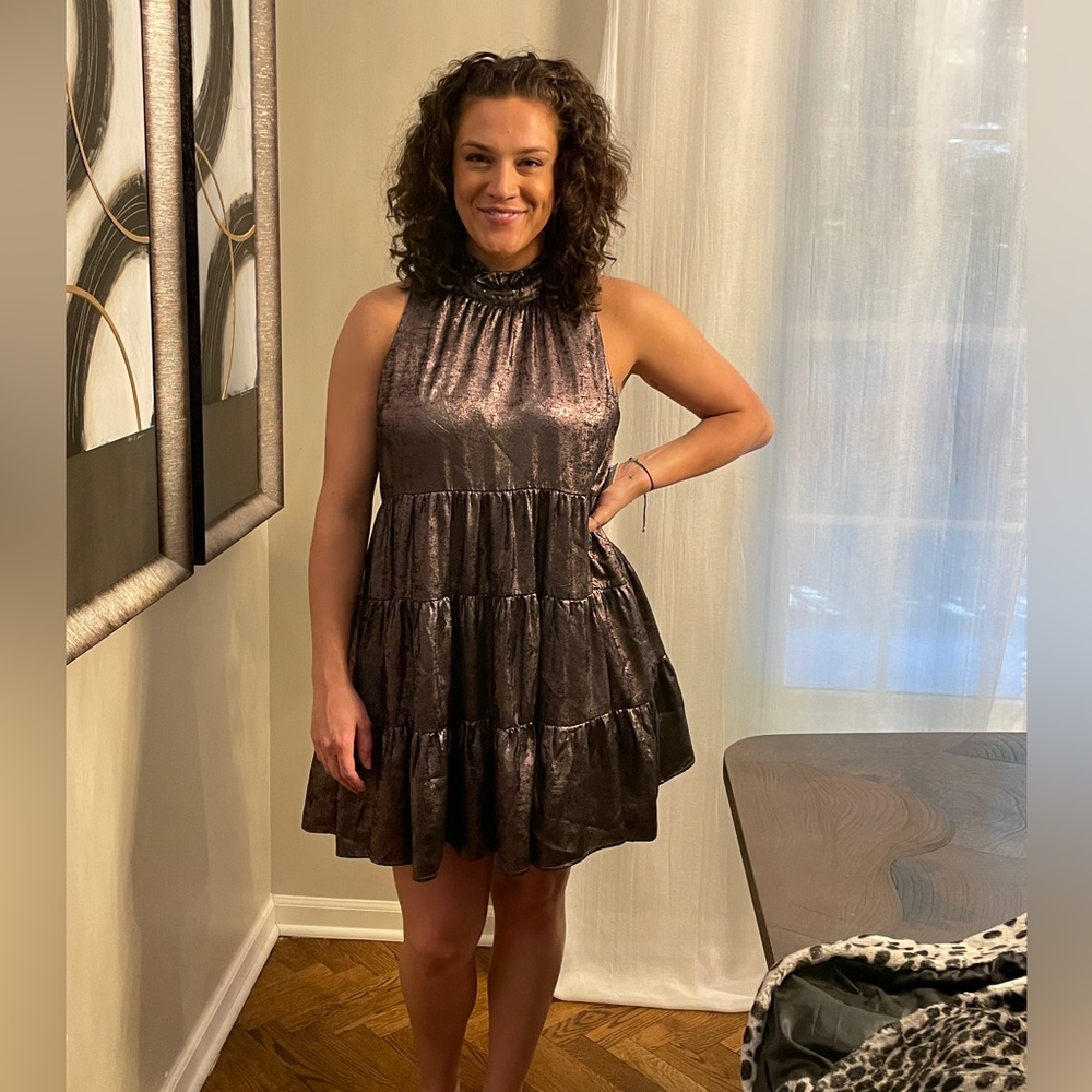 Women’s TCEC Brown/Gold Dress Sleevless Size L. New With Tags